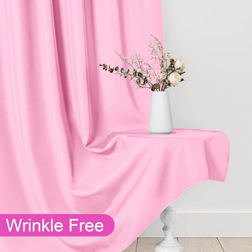 DWCN 10x7 FT Pink Backdrop Curtains for Parties, Photography Backdrop Drapes with Rod Pockets for Wedding Decorations Stage Birthday Family Gatherings, 2 Panels 5ft x 7ft by DWCN - Image 5