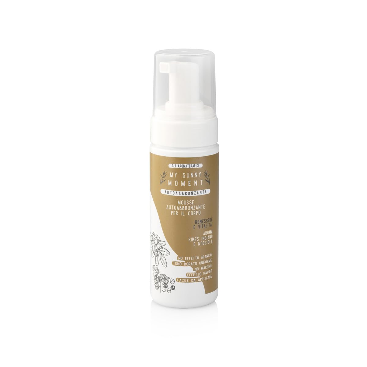 My Sunny Moment Mousse Abbronzante per Corpo alla Nocciola con Ribes Indiano Color Ambrato Ideale per Pelle Normale e Mista 150 ml