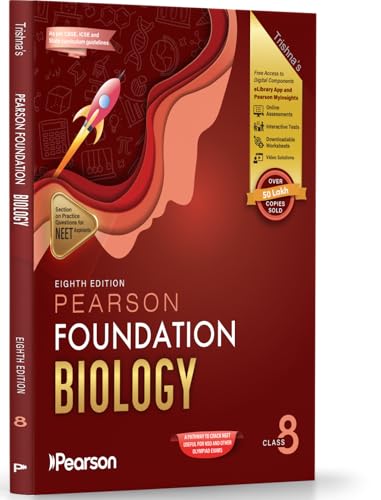 Image of Pearson IIT Foundation' 26 Class 8 Physics Chemistry Mathematics Biology |For JEE, NTSE & Olympiad Exams |JEE Practice Questions |Free acess to Online Assessments, Video Solutions & Interactive Tests