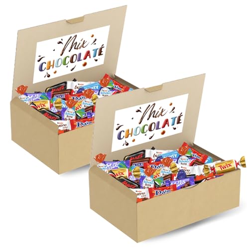 MIX CHOCOLATÉ | Assortiment de Bonbons au Chocolat Kinder, Célébrations, Milka, Daim | 2x760g de Friandises emballées individuellement à partager