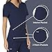 Cherokee Scrubs for Women Mock Wrap Top with 3 Pocket, Back Princess Seams Plus Size WW610, 2XL, Navy