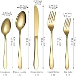 Cutlery Set 60 Pieces Service for 12, ReaNea Gold Flatware Set, Titanium Plating Cutlery Set Include Dinner Knives, Dinner Spoons, Dinner Forks, Salad Forks, Teaspoons, Dishwasher Safe