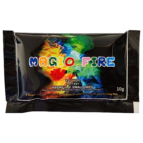 AMZLORD Buntes Feuerpulver, Buntes Feuer, Magical Flames, Magic Fire Pulver, Bunte Flamme Farbwechsel Powder Party und Halloween und Weihnachten, Feuerstellen, Kamin, Lagerfeuer, 1 X 10g