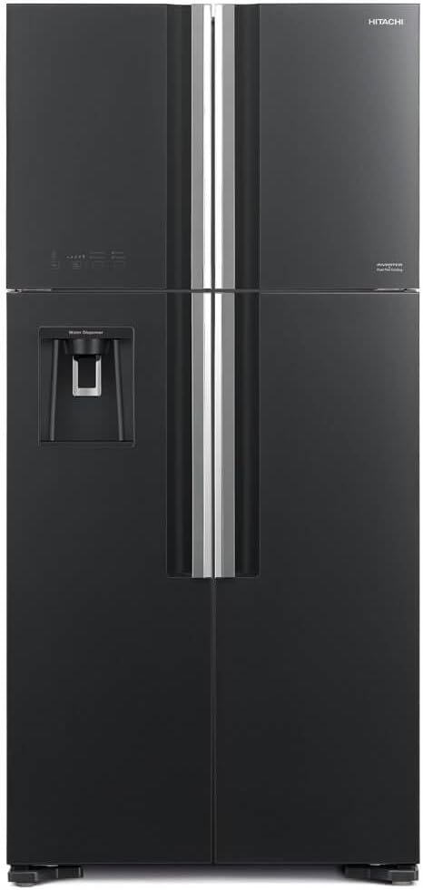 760L Gross, Net 540L, Side By Side 4 Doors Premium Refrigerator, 10 Year Warranty on Inverter Compressor, No Frost Fridge, Dual Fan Cooling, Movable Twist Ice Tray, Glass Grey-RW760PUK7GGR