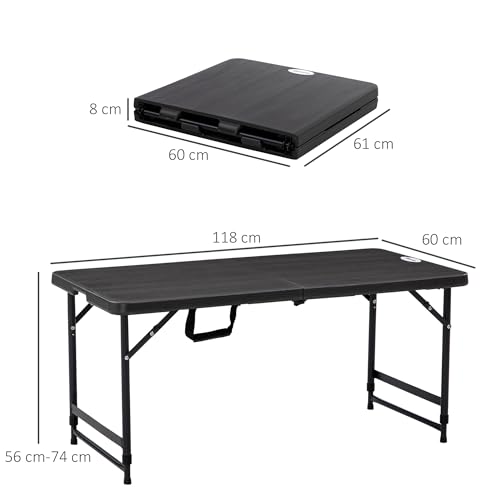 Table de camping réglable Outsunny pour corriger les sols instables