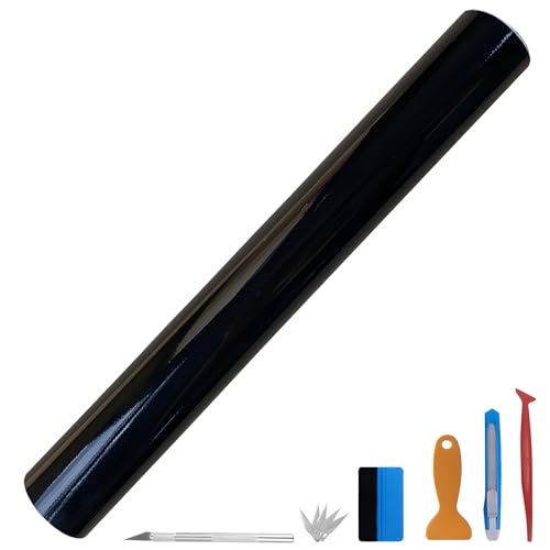 Film vinyle noir brillant 100x300 cm autocollant pour covering auto