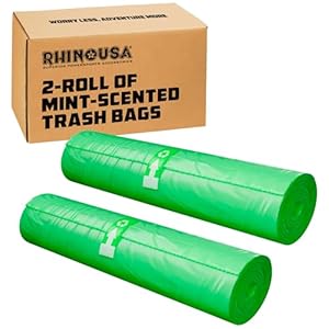 Rhino USA Portable Toilet Bags Scented (40 Pack) Camping Toilet Bags for Outdoor 5 Gallon Potty/Bucket – Replacement Poop/Waste Bag with Mint Scent for Outdoor Porta Potty