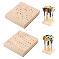 PONGH Darthalter Holz Dartpfeile Halterung, 2 Stück Löcher Dart Aufbewahrung Dartpfeile Halterung, Dart Ständer Geeignet für Jede Art von Dartscheibe Passend Steeldarts und Softdarts