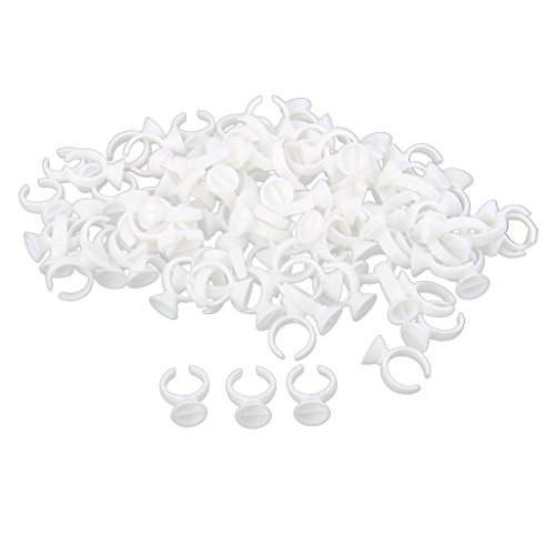 100 Eyelash Extension Disposable Glue Ring Tattoo Pigment Holder 2 Slot S