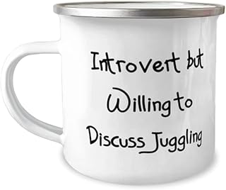 Introvert but Willing to Discuss Juggling. Juggling 12oz Camper Mug, Special Juggling, For Friends