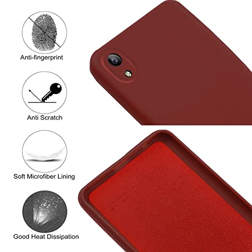 Image of Jkobi Back Cover Case for Vivo Y1s (Matte Finish Silicone with Inside Fiber Cloth |Red)