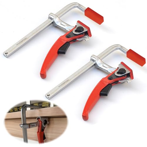 Sargentos Totalmente de Acero,2PCS Fijación de Carril guía,Sargentos Carpintero,Sargentos Monomanuales,Sargentos de Apriete Metal,Capacidad de 160mm y profundidad de garganta de 60mm