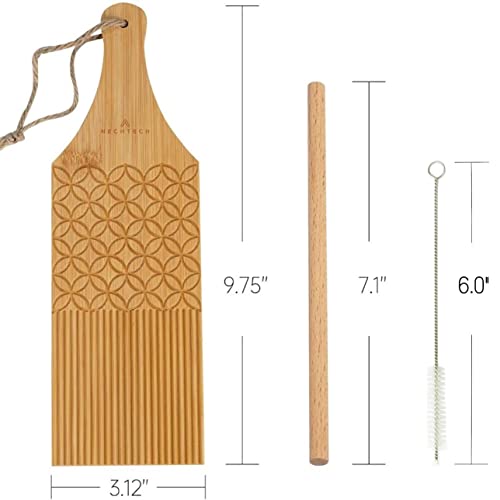 Nechtech 2-Sided 4 In 1 Combo Pasta Board, Garganelli Board, Spaghetti Macaroni Maker, Bamboo Rolling, Cavatelli Pasta Maker, Gnocchi Roller With Cleaning Brush #TOP3