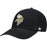 NFL Minnesota Vikings '47 Brand Clean Up Adjustable Hat, Black, One Size
