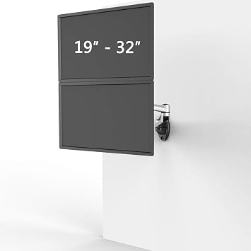 Dual Arm Wall Mount, Vertical Two-Monitor