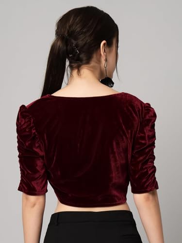 Vaararo maroon velvet top – image 3