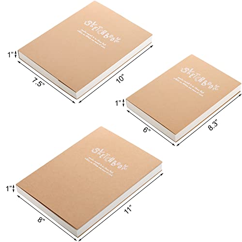 Elsjoy Set of 3 Kraft Sketchbook & Drawing Notebook - Image 2