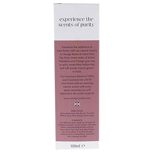 Aromaworks Light Room And Linen Mist - Proven Benefits For The Mind, Body And Soul - Encourages Relaxation, Easing Tensions And Promotes A Better Night's Sleep - Amyris And Orange - 3.4 Oz Room Spray #TOP3