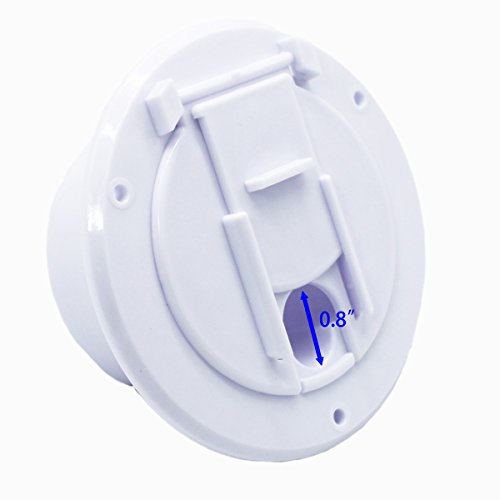 X-Haibei Rv Trailer Camper Electric Power Cord Cable Hatch Round Fits 2-3/4 Inches Dia. Hole Flip Up Cover (White) #TOP2