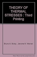 THEORY OF THERMAL STRESSES : Third Printing B005GSTP7A Book Cover