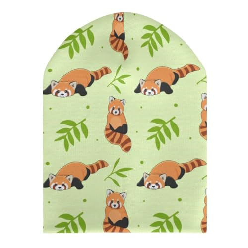 Red Panda Leave Tree Kids Beanie Hat for for Girls Boys Children Cap Winter Knitted Chemo Cancer Headwear Accessories Gifts Decoration3