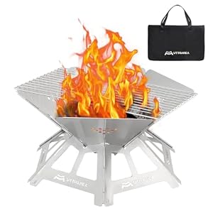 21″ Portable Outdoor Fire Pit with Charcoal ...