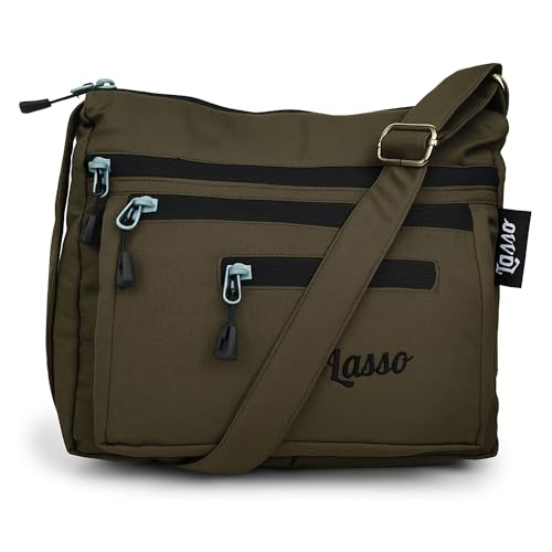 Image of Lasso Stylish Multi-Pocket Crossbody Waterproof Sling Bag For Women with Adjustable Strap | Stylish Ladies one side bag and purse for women & girls | 5 L Capacity & 5 Multiple Pockets with Zip
