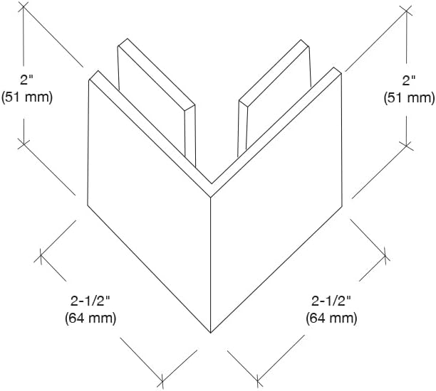 CRL SGC90MBL Matte Black Square 90 Degree Glass-to-Glass Clamp