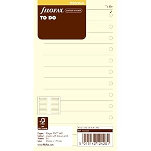 Filofax 132253 Personal To Do actiebladen, katoen crème