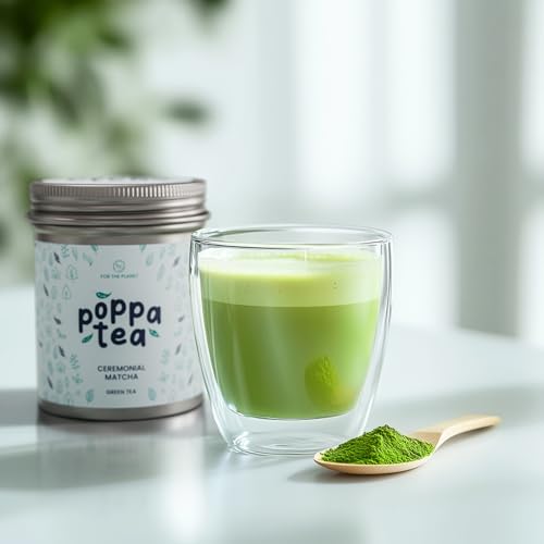 PoppaTea Matcha Tee - Zeremoniell - Japanischen Grünteeblättern (50g Nachfüllbeutel, Matcha)