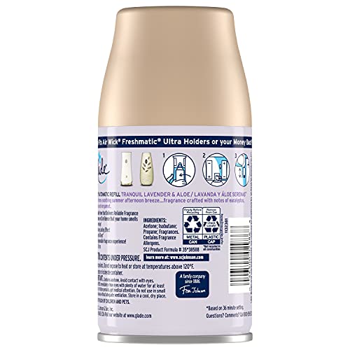 Glade Automatic Spray Refill, Air Freshener For Home And Bathroom, Tranquil Lavender & Aloe, 6.2 Oz, 3 Count #TOP1