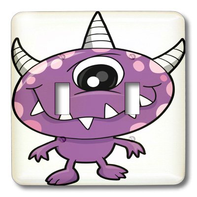 Interruptor doble monstruo morado decorativo 3dRose lsp_102295_2 4