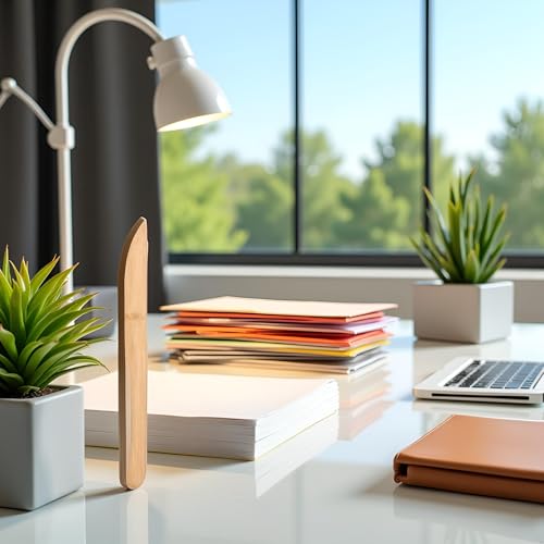 Abre Sobres creativo de madera de bambú para organizar la correspondencia en casa 2