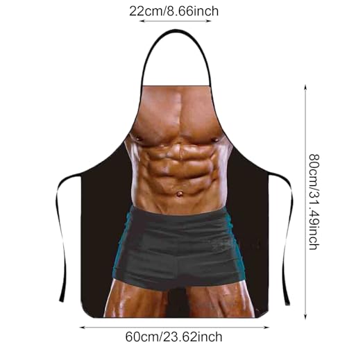 MUNSKT Kochschürze Lustig,Sexy Kochschürze für Männer,Lustige Muskel, Schürze Wasserdichte für Party Costume Grill (Flache Unterhose)