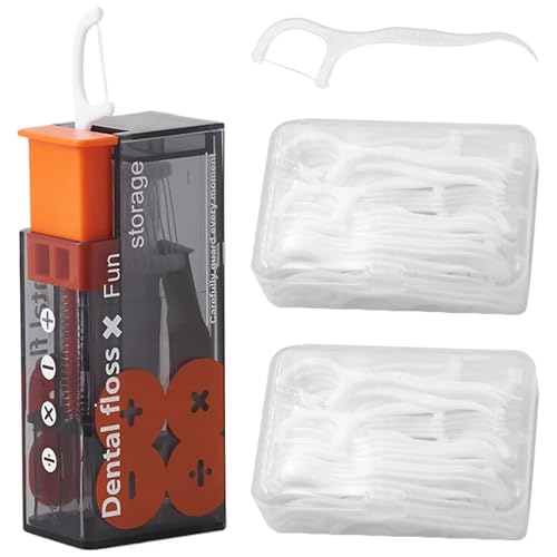CATOR 1 Pcs Dispensador de Hilo Dental, Dispensador Automático de Hilo Denta, Porta Hilo Dental, 110 Pcs de Hilo Dental Con Contenedor, Herramienta de Higiene Bucal de Viaje Para Limpieza de Dientes