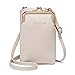 LOVEVOOK Handy Umhängetasche Damen, Handytasche zum Umhängen mit Geldbörse, Klein Handy Tasche Schultertasche Crossbody Clutch Leder Weiß für iphone sumsung huawei Handy unter 6,5 Zoll