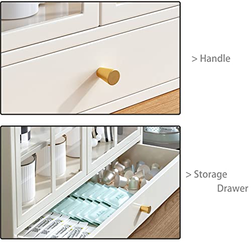 Miocasa Metal Storage Cabinet With Glass Door High Capacity Cup Rack Organizer Coffee Mug Display Box For Kitchen, Counter,Black, 22.83 X 7.09 X 22.05 #TOP3