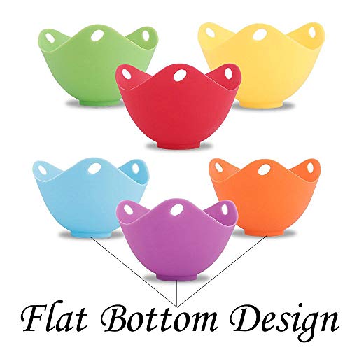 Zdk-C8 Egg Poacher With Flat Bottom Silicone Egg Poaching Cup Egg Pod Poached Egg Maker Silicone Egg Poachers Egg Cups For Soft Boiled Eggs For Microwave, Instant Pot, Cookware (6Pcs) #TOP4