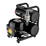Wiltec Airbrush Kompressor HO-826, Druckluftkompressor 45-52 l/min Luftzufuhr, Kompressor für Airbrush-Pistole 2000-ml-Öltank, Luftkompressor 1-8 bar für Airbrush-Design