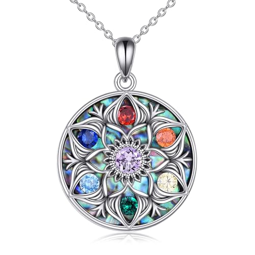 Triple Luna Celta para Mujer Plata de Ley Nudo Corazón Colgante Concha de Abulón Ankh Cruz Joyería Navidad Cumpleaños Regalos Niñas