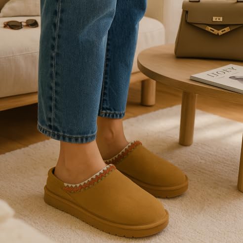 CUSHIONAIRE Keto Womens Slippers Slip-On Suede Mule Slipper - Cozy & Stylish, Memory Foam & Faux Fur Lining, Wide Widths Available3