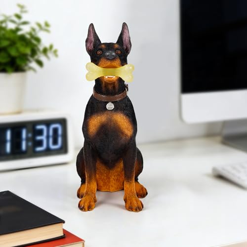 Estatua de Doberman para interior en resina miniatura 4