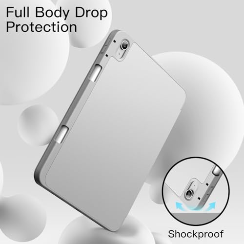 Image of JETech Cover Case for iPad (A16) 11th /10th Generation (2025 /2022) with Pencil Holder, Slim Tablet Cover with Soft TPU Back, Auto Wake /Sleep (Silver)