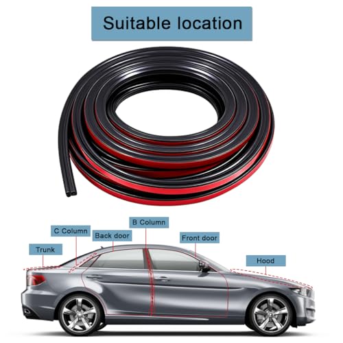 Image of STHIRA16.4'' Thickened Automotive Weather Stripping, Three-Layer 8-Hole Car Door Seal Strip Self Adhesive Weather Stripping for Noise Reduction, Waterproof Self-Adhesive Rubber Seal