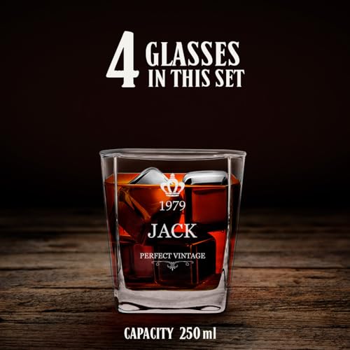 Maverton Classic Bourbon Whiskey Decanter Capitol Set of 4/6 Glasses - You can Personalise Tumblers as Gift - 700 ml Universal Carafe - Gift for Couple - Christmas Gifts - Good Vintage