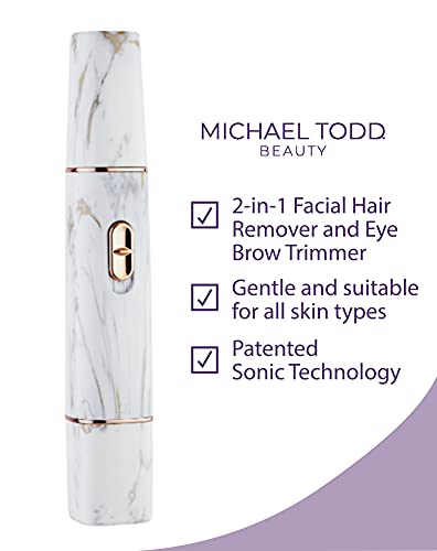 Michael Todd Beauty Sonic Trim Duo – 2-In-1 Facial Hair Remover And Eyebrow Trimmer – For All Skin Types – Usb Rechargeable #TOP3