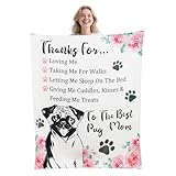 Tian Zhun Pug Gifts for Women Pugs Lovers Soft Warm Pug Blanket Throw 50 x 60 Inch for Christmas Mothers Day Birthday