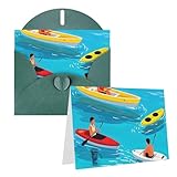 Eekstdbn Cartes de vœux Kayak Carte de vœux avec toutes les occasions Carte d'invitation Carte de vacances Carte d'anniversaire