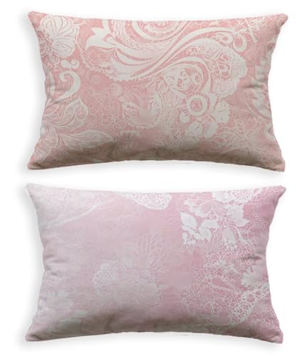 Housse de coussin rose 70x90 avec fermeture éclair invisible - 3