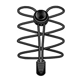 [SUSWIM] 二足セット（四本）結ばない靴ひも,靴の着脱を簡単に レースロック 伸縮するワンタッチゴム靴紐 お子様、大人、ご高齢者、アスリート、靴紐を結ぶのが苦手な方 (ピュアブラック)